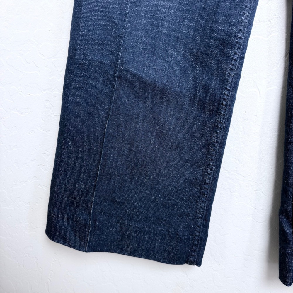 NEW Zara Womens High Waisted Wide Leg Jeans 2 Dark Indigo Front Seam Denim - Picture 5 of 12